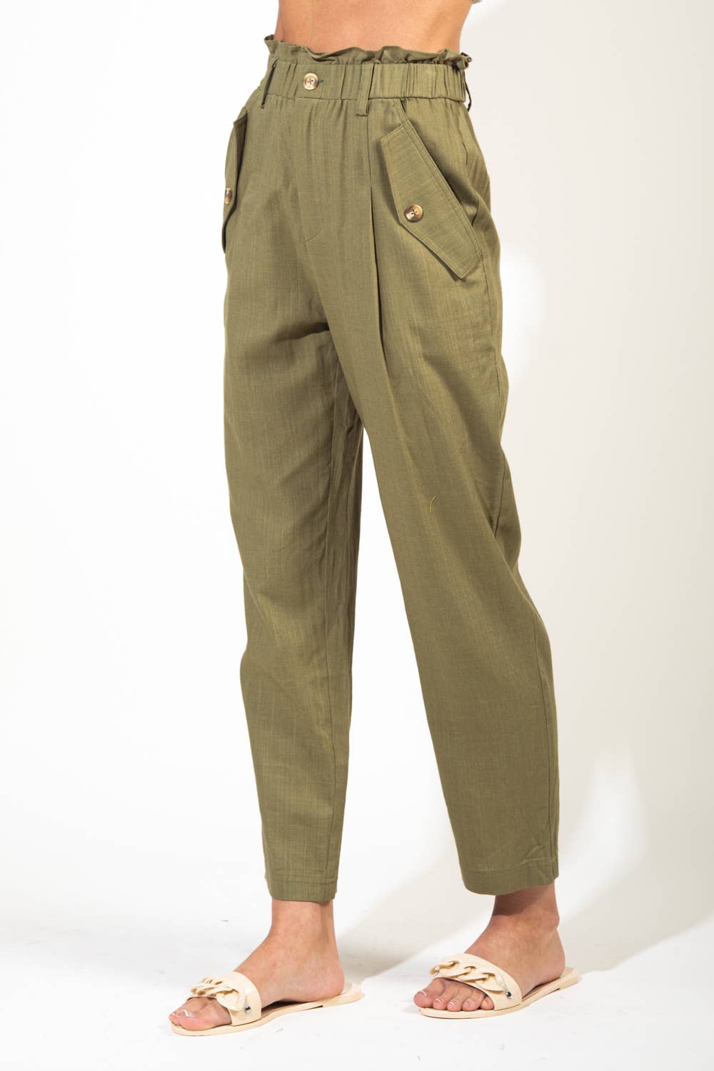 High Waisted Linen Pants