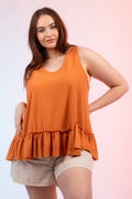 Dotted Swiss Ruffle Hem Top