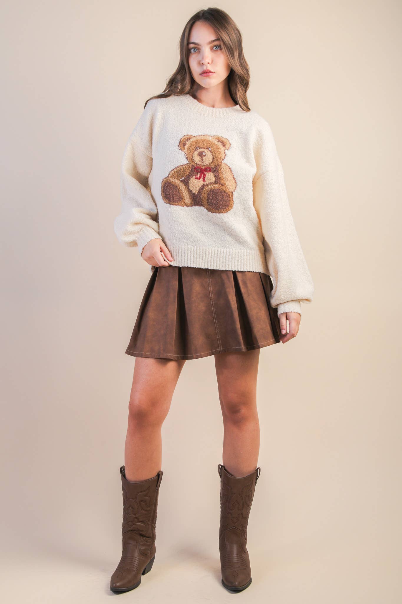 Vegan Leather Pleated Mini Skort