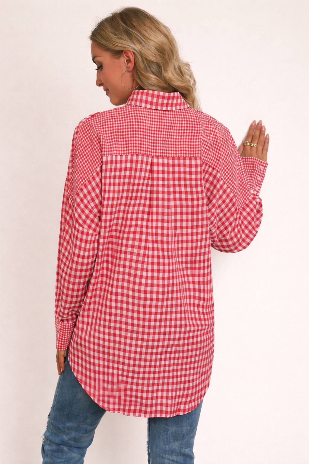 Gingham Button Down Top