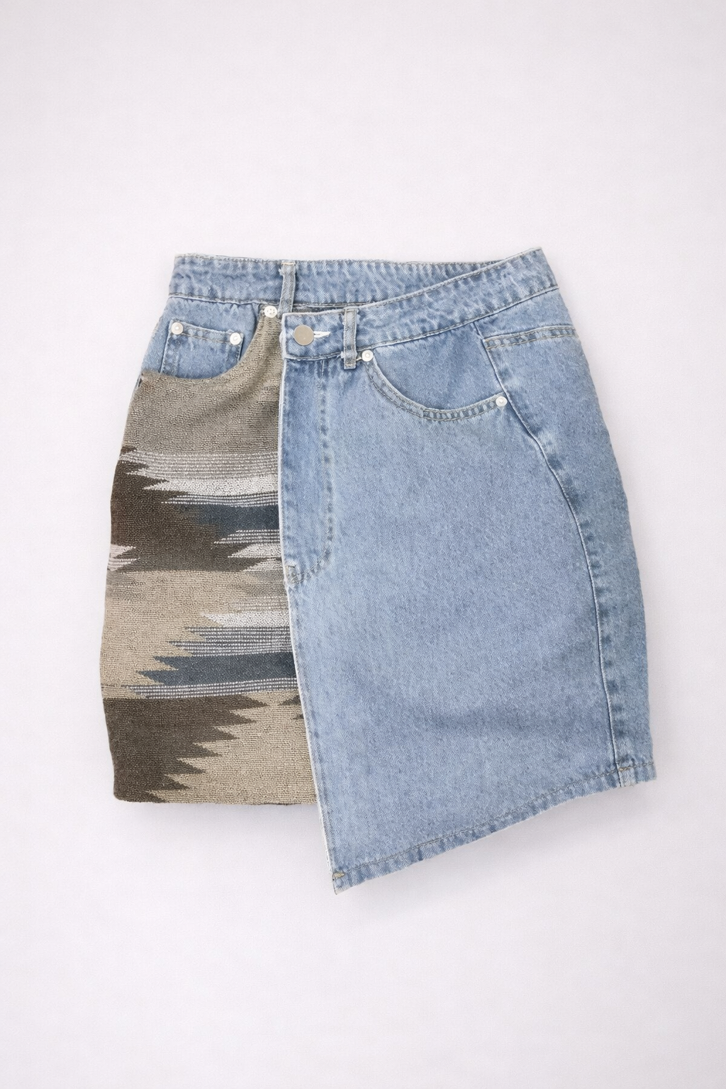 Desert Daze Aztec Denim Wrap Skirt