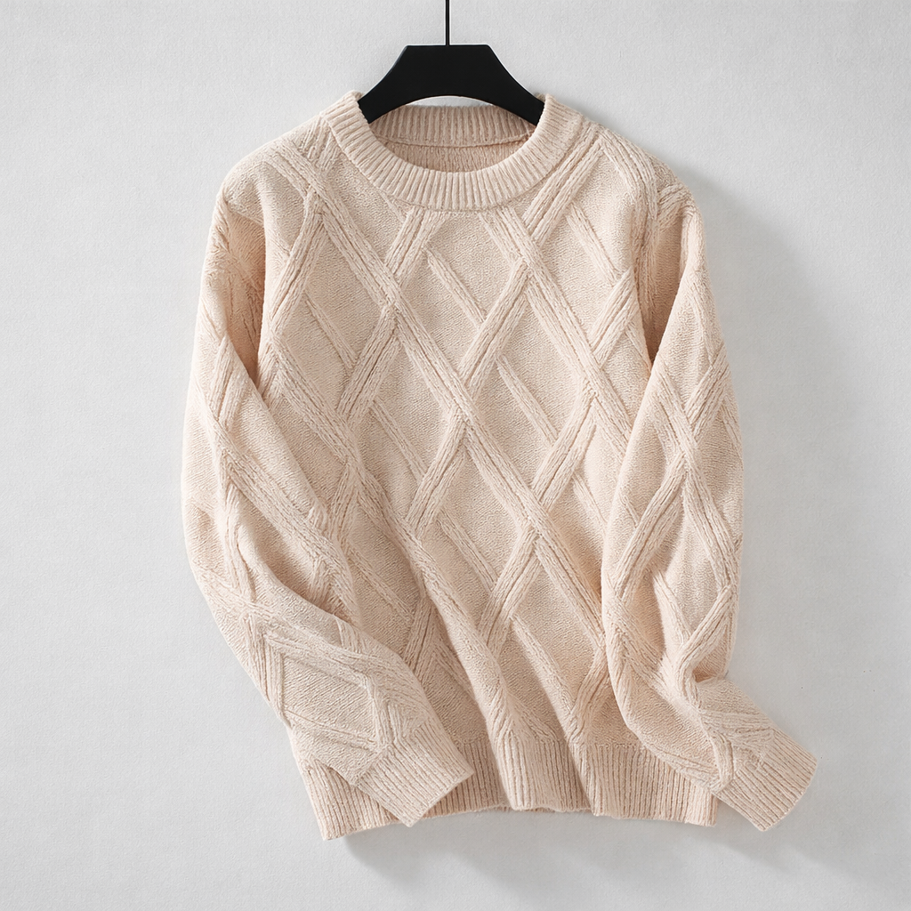 Geometric Cable Knit Sweater