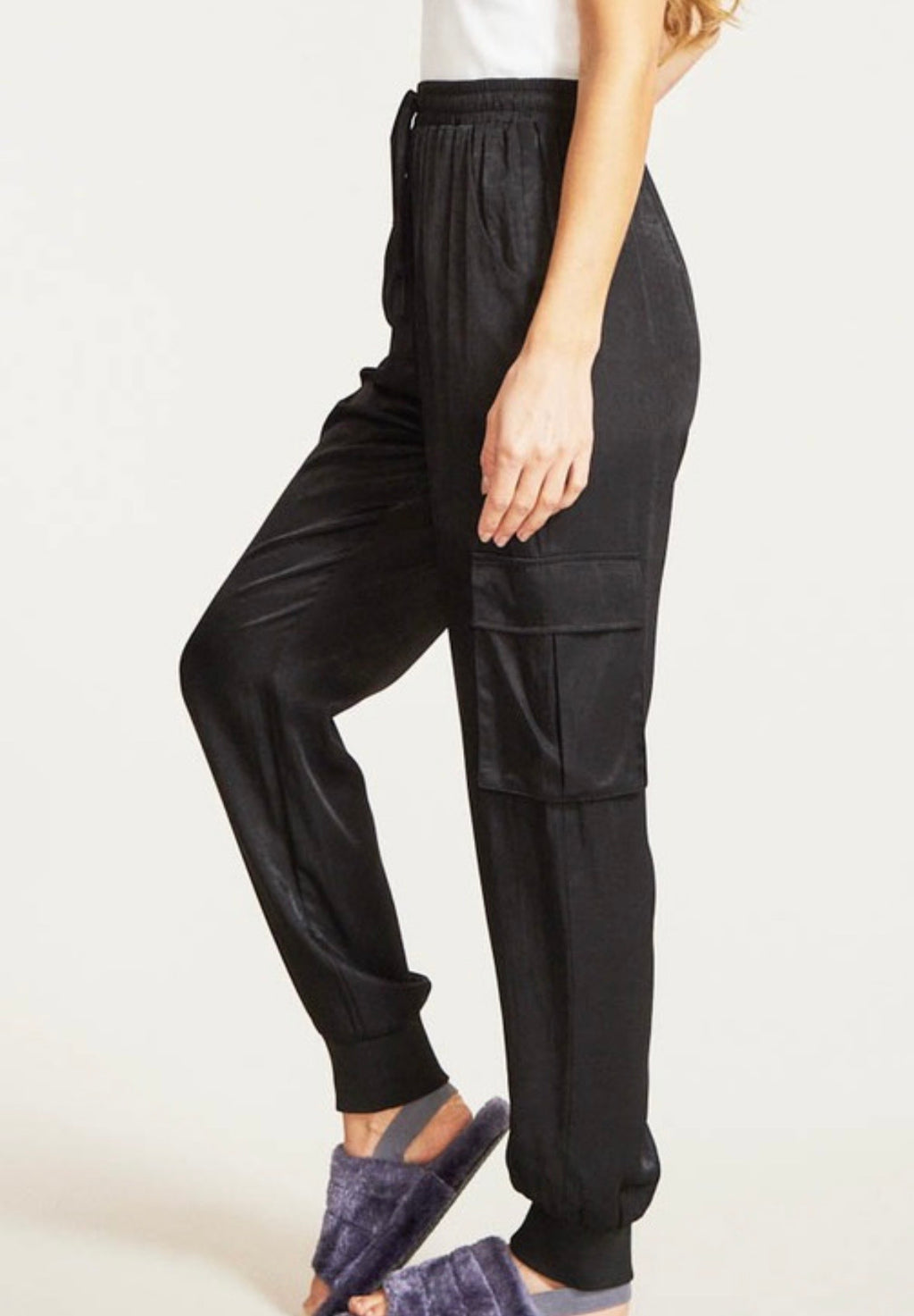 Luxe Satin Cargo Joggers