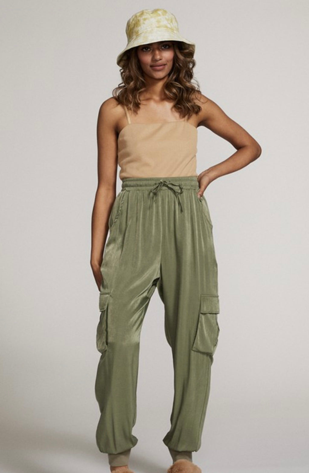 Luxe Satin Cargo Joggers