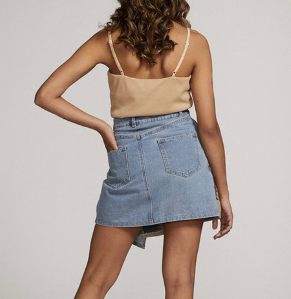Desert Daze Aztec Denim Wrap Skirt