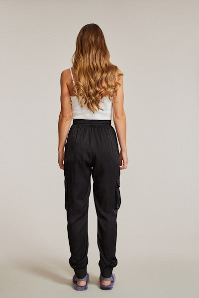 Luxe Satin Cargo Joggers