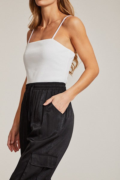 Luxe Satin Cargo Joggers