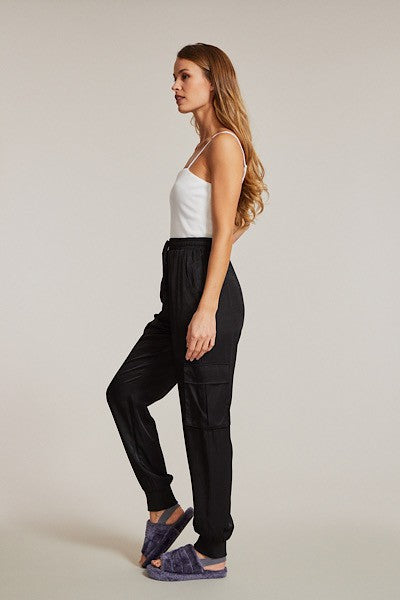 Luxe Satin Cargo Joggers