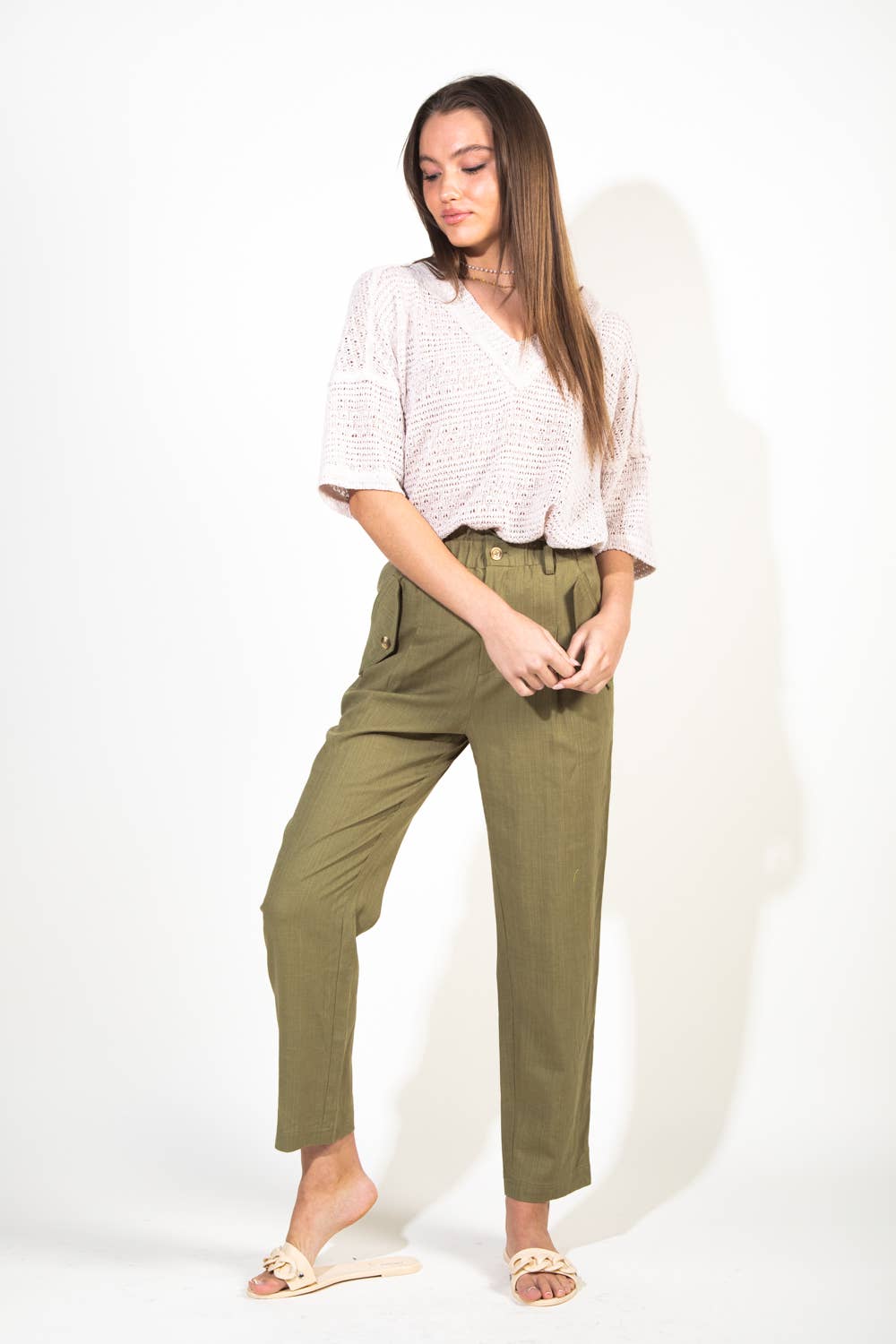High Waisted Linen Pants