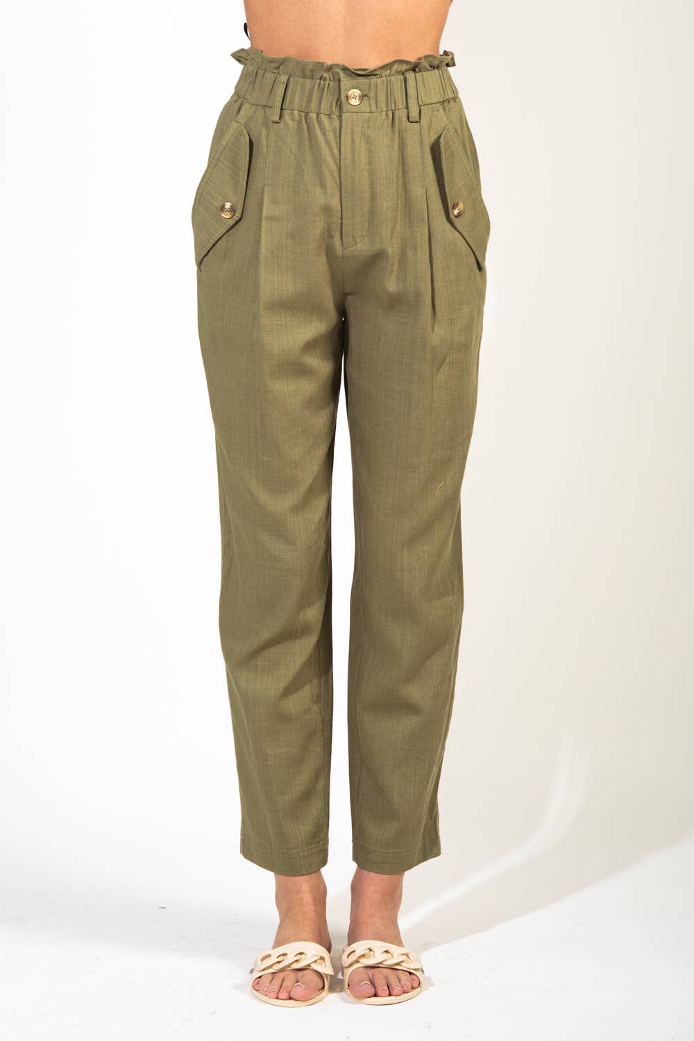 High Waisted Linen Pants